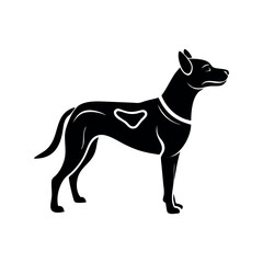 Labrador retriever dog. Vector black silhouette.