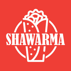 Verry Simple Kebab Shawarma Logo Vector Design with Single Outline.eps