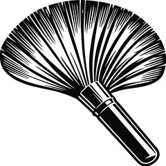 Fan Brush: A beautifully illustrated fan brush. Its elegant design suggests a light and airy touch, perfect for creating delicate effects.