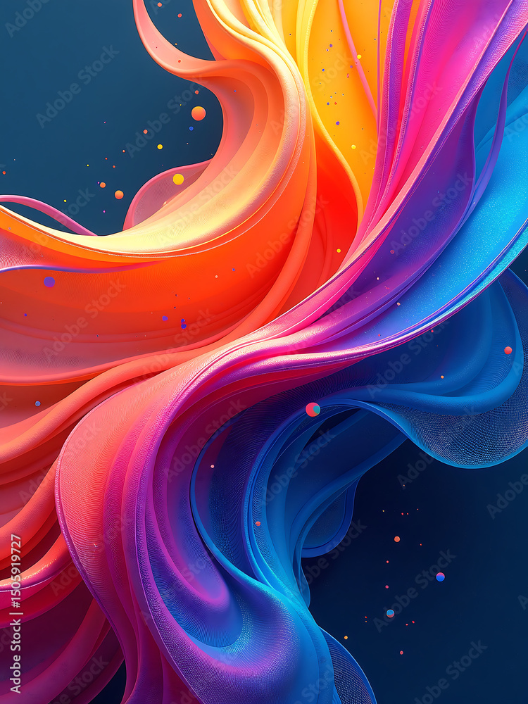 Aufkleber colorful dynamic abstract design featuring vibrant color gradient metallic sheen textured noise