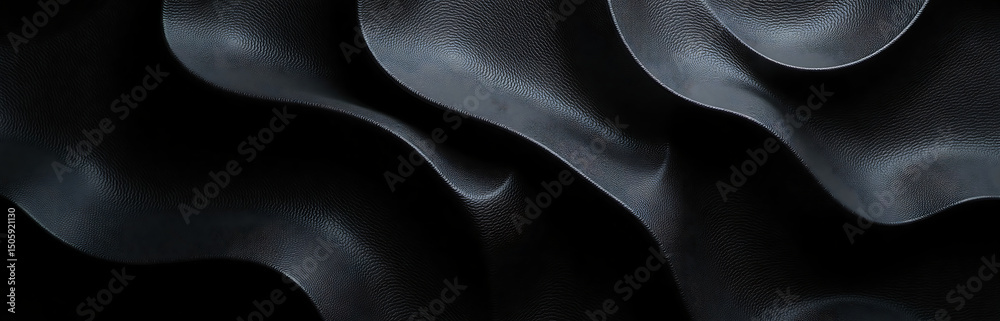 Aufkleber dark abstract design features black shiny textured surface