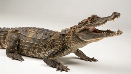 Naklejka premium Dwarf Crocodile on studio background