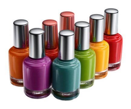 Creative nail techniques beauty tutorial video colorful environment view vibrant concepts isolated on transparent background