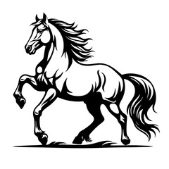 Majestic Horse Silhouette Vector Black Outline Design