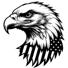 Patriotic Eagle SVG Vector Outline Design