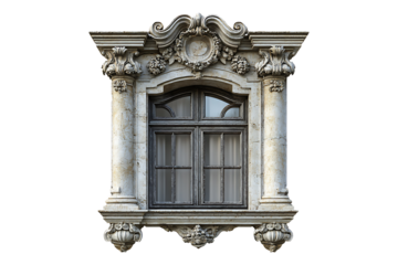 stone window moulding isolated on transparent background