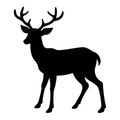 Black and white Deer Silhouette