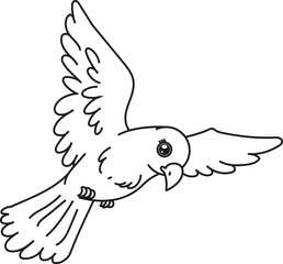 Vector illustration of a flying dove or eagle silhouette, a symbolic bird design with open wings