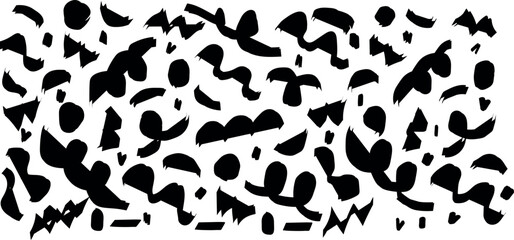Fototapeta premium Childish Scribble Pattern: Seamless Minimalist Line Art with Fun Doodles and Basic Shapes for Whimsical and Trendy Backgrounds