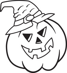 Spooky Halloween jack-o'-lantern with an orange pumpkin face for an autumn holiday celebration