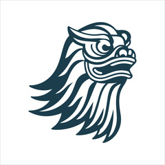 Golden Lion Dance Mask for Chinese New Year