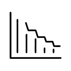 Declining Bar Chart Icon for Business and Data Analysis