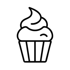 Cupcake Line Icon for Bakery and Dessert Designs