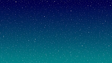 Night Sky Background Teal and Dark Blue Gradient with Sparkling Stars