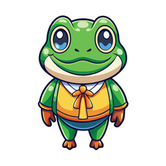 Obraz premium Cartoon frog wearing a bow tie