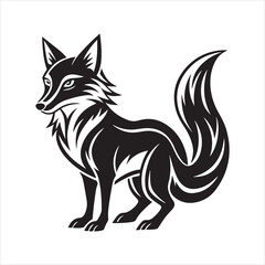Obraz premium Red fox silhouette vector
