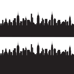 Obraz premium Vector silhouette set of new york city skyline on white background