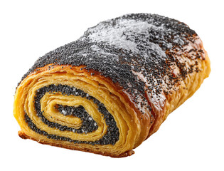 Baking a delicious poppy seed roll kitchen food cozy atmosphere top view culinary isolated on transparent background
