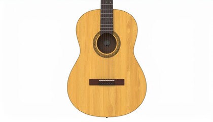 Obraz premium The allure of acoustic harmony, exploring the beauty of a wooden guitar with black pickguard