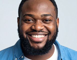 Obraz premium Happy African American Black Man Smiling