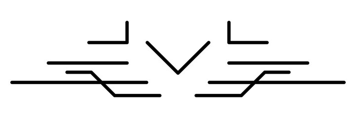 Line geometric element. Modern decorative linear divider.