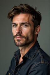 Close-up portrait of a man with a beard