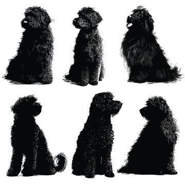 whoodle silhouette set, Black & White silhouette set