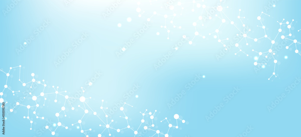 Wall mural molecular structure dna, atom, neurons. science concept for your design. connected lines with dots. 