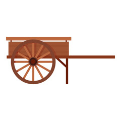 Fototapeta premium Empty wooden old pioneer hand cart