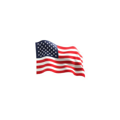 Fototapeta premium Image shows waving American flag with red and white stripes and white stars on blue field, symbolizing patriotism and national pride