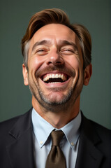 A person wearing formal attire smiling at the camera