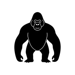 Vector illustration of Gorilla silhouette.