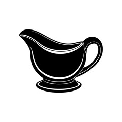 Vector illustration of Gravy boat silhouette.