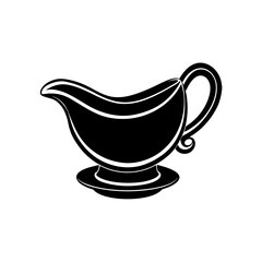 Vector illustration of Gravy boat silhouette.