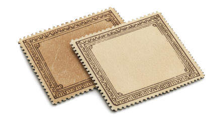 Two blank postage stamps