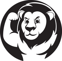 With a friendly smile and a strong arm flex, this lion blends strength and charm. Ideal for sports mascots, children’s fitness programs, or animal-themed branding with a positive vibe.