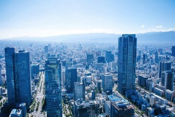 Fototapeta premium Stunning Skyline of a Modern City on a Sunny Day