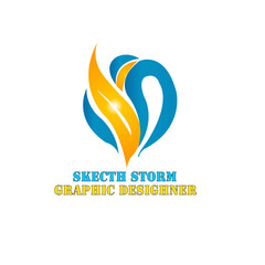 Modern Abstract Flame Logo – Blue and Yellow Drop Icon