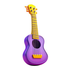 Obraz premium Purple ukulele isolated on transparent background