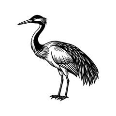 crane line art silhouette vector