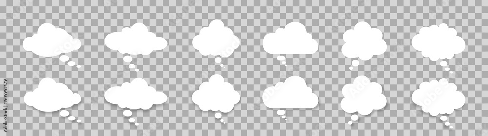 Poster a set of chat windows for commenting on messages on a transparent background. a speech bubble on a b