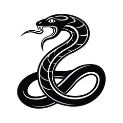 Fototapeta premium ribal Snake in Coils Tattoo with Fierce Detailing