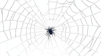 A close-up view of a spider in its intricate web, showcasing nature's artistry in a delicate balance.