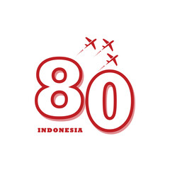 Indonesia 80th Anniversary Celebration Logo, Stylized 