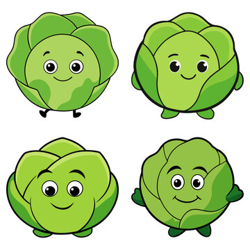 Brussels Sprout cartoon vector