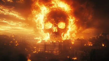 Fototapeta premium fire skull