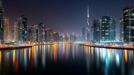 Fototapeta premium Dubai's Business Bay at night.