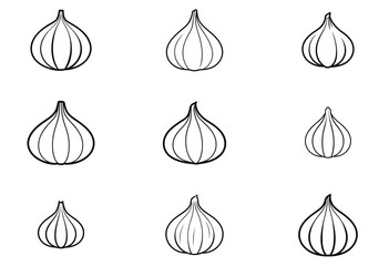 set of  Garlic icon