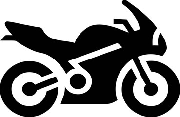 Vector motorbike icon – flat and silhouette style for transport themes.
