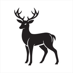 Obraz premium white tailed deer silhouette vector